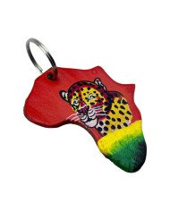 Leather Africa Cheetah Keychain Angle