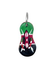 Leather Kenya Flag Sandal Keychain