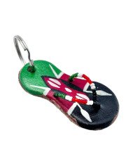 Leather Kenya Flag Sandal Keychain Angle