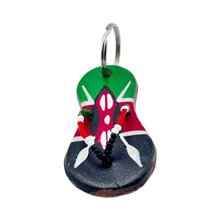 Leather Kenya Flag Sandal Keychain Front
