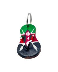 Leather Kenya Flag Sandal Keychain Front