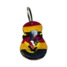 Leather Ugandan Crane Sandal Keychain Front