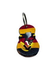 Leather Ugandan Crane Sandal Keychain Front