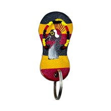 Leather Ugandan Crane Sandal Keychain Top