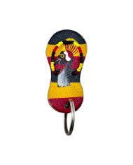 Leather Ugandan Crane Sandal Keychain Top