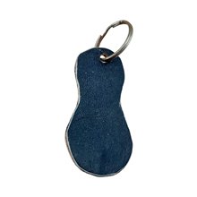 Leather Animal Tracks Sandal Keychain Back