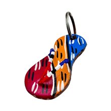 Leather Animal Tracks Sandal Keychain Front