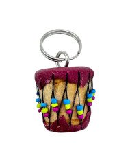 Red Leather Drum Keychain