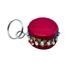 Leather African Drum Keychain