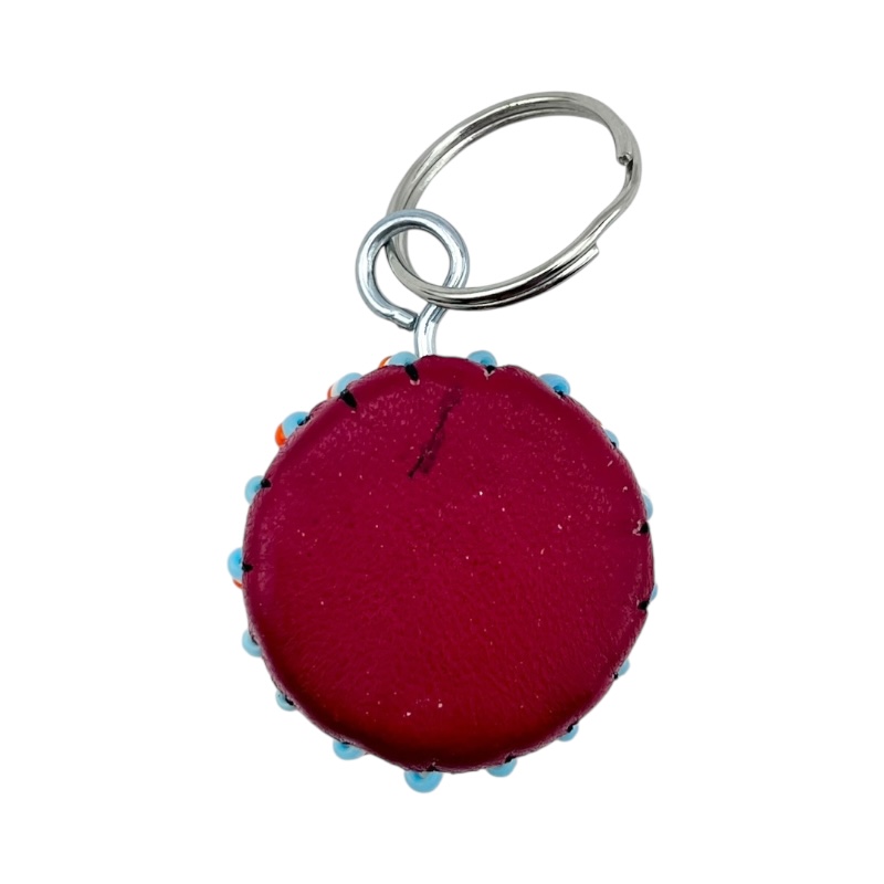 Leather African Drum Keychain