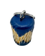 Blue African Leather Drum Keychain