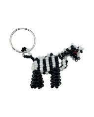 Maasai Beaded Zebra Keychain