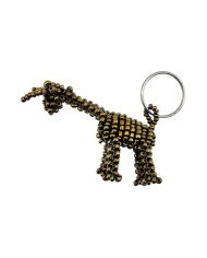 Gold Maasai Bead Giraffe Keychain