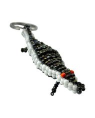 Maasai Bead Crocodile Keychain Close
