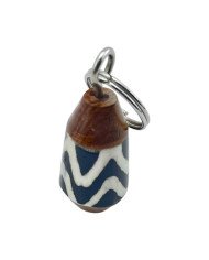 Mfalme Batik Bone Olive Wood Keychain Side