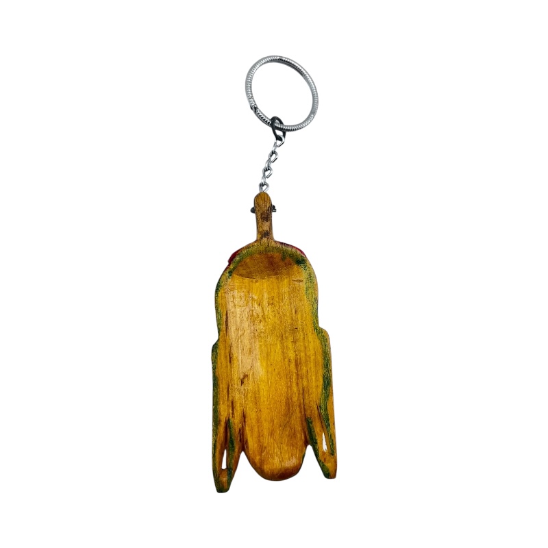 Wood Tribal Mask Keychain