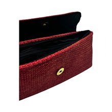 African Jute Clutch Purse Open