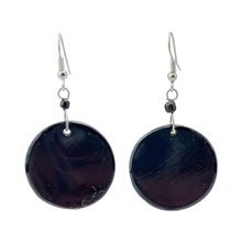 Handcarved Round Cow Horn Earrings