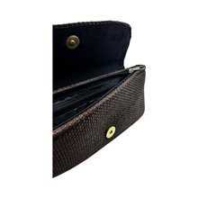 Open Brown Jute Clutch