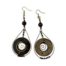 Teardrop Coconut Shell Earrings