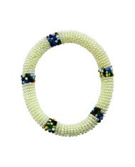 Milele Maasai Bracelet - Pearl White