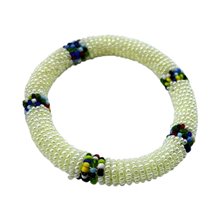 Milele Maasai Bracelet - Pearl White