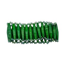 Green Paper Bead Stretch Bracelet