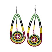 Handmade African Maasai Teardrop Earrings Multicolor