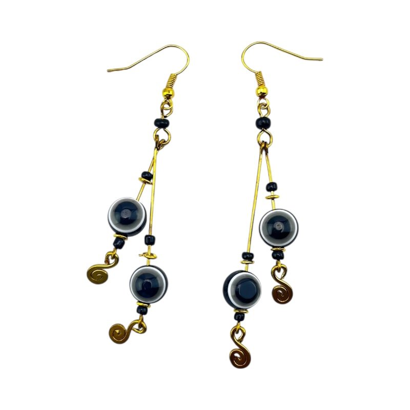 Handmade African Evil Eye Earrings