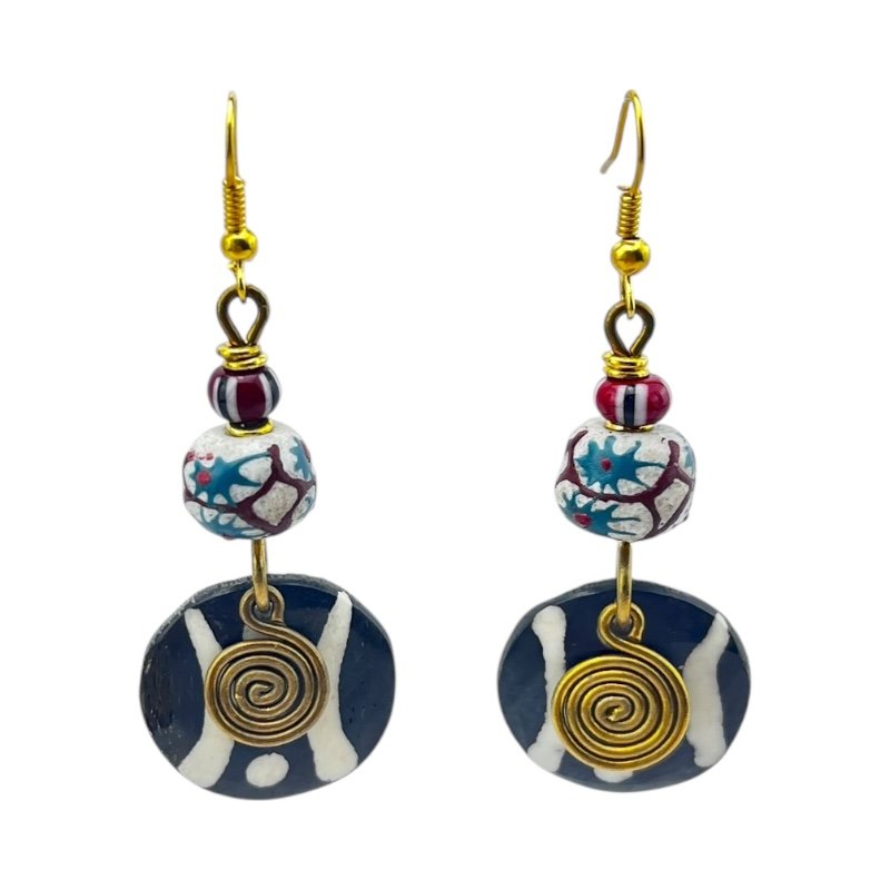 Unique Handmade African Cow Bone Earrings