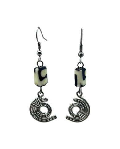 Mzunguko Bone & Silver Earrings