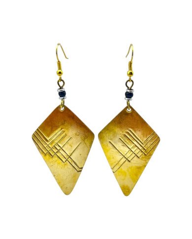 Handmade Kite Brass African Earrings Black