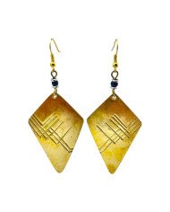 Handmade Kite Brass African Earrings Black