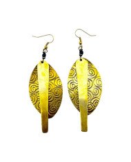 Unique Handmade African Brass Earrings Black