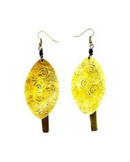 Unique African Handmade Brass Earrings Black