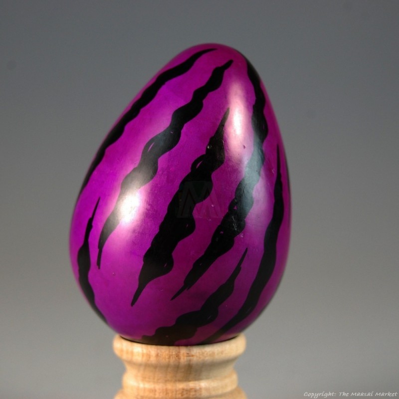 Purple Tiger Print Kisii Soapstone Easter Eggs
