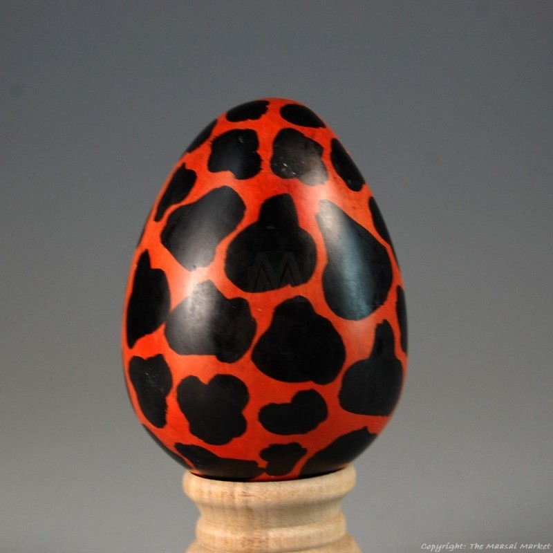 Orange Giraffe Print Kisii Soapstone Easter Eggs