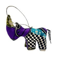Rhinoceros Handmade Kitenge Ornament