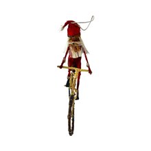 Handmade Bicycle Santa African Ornament