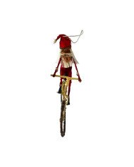 Handmade Bicycle Santa African Ornament