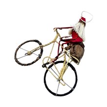 Handmade Father Christmas Bicycle Ornament