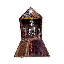 Handmade Banana Fiber Cone Figures Nativity Scene