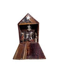 Handmade Banana Fiber Cone Figures Nativity Scene