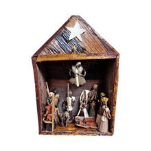Handmade Banana Fiber Cone Figures Nativity Set