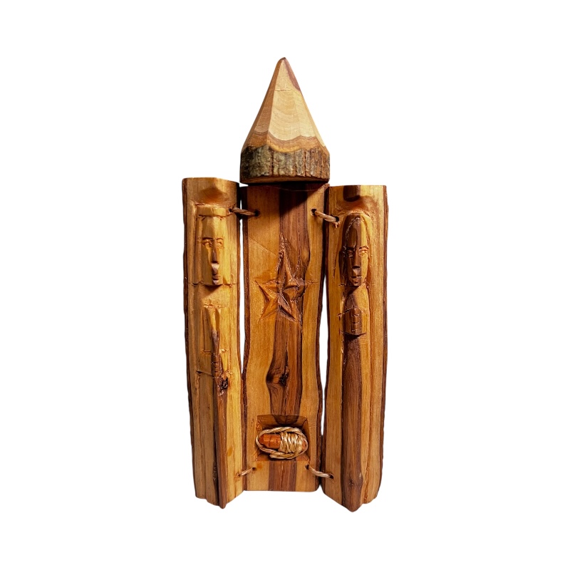 African Olive Wood Branch Nativity