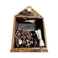 Handmade Banana Fiber Glued-In Figures African Nativity Set