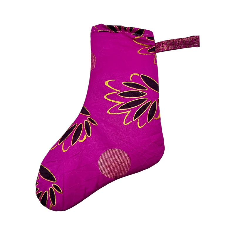 Small Kitenge Christmas Stocking Pink