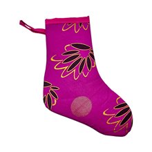 Handmade Kitenge African Christmas Stocking Pink