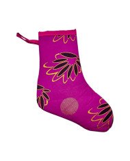 Handmade Kitenge African Christmas Stocking Pink