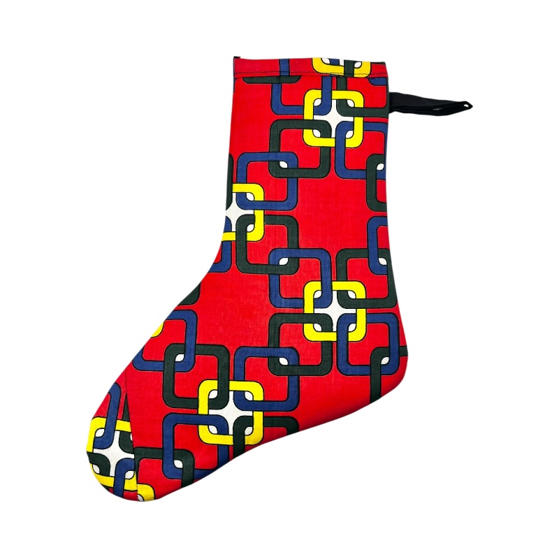 Small Kitenge Christmas Stocking Orange